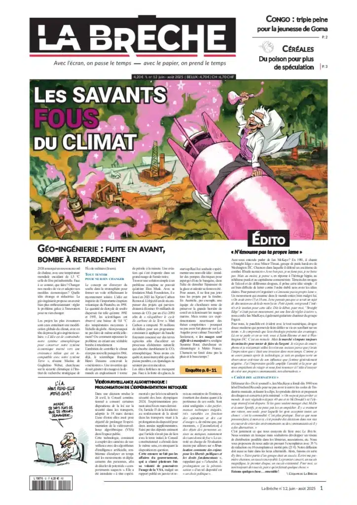 La une du numéro 12 de La Brèche